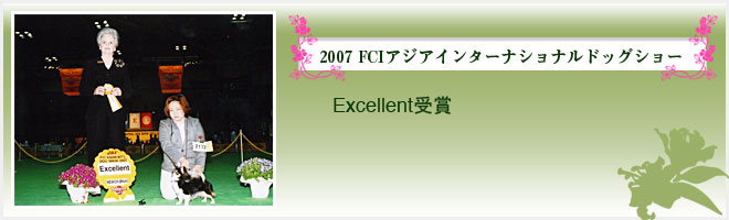2007 FCIアジアインターナショナルドッグショー（Excellent受賞）
